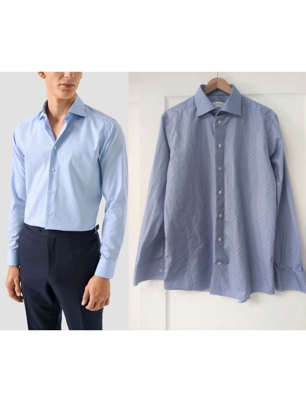 Eton | Slim Fit Brighton Shirt In Blue Micro Polka Dot (16.5 / 42)